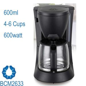 Quality 5-Cup Drip Coffee Maker stream line design in black BCM2633 wholesale