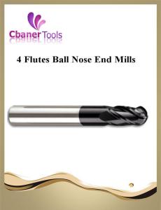 Quality Tungsten Carbide low Price TiAlN Coating Ball Nose 4Flutes End Mills for Steel wholesale