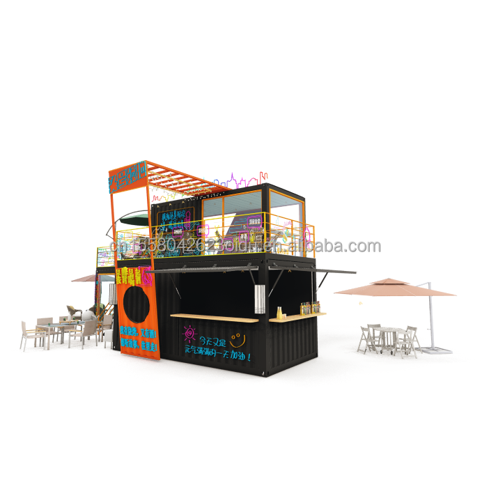 Modified 20 Foot 40 Foot Prefab Shipping Container Pop Up Coffee Shop Restaurant Mobile Container Bar for Modified Design