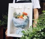 Biodegradable Takeaway Paper Bag Packaging With Window For Grocery Gift 450gsm