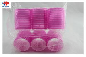 Quality Pink Extra Large Hook And Loop Hair Rollers Round Magic Tape Hair Care wholesale