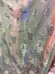 100% Nylon Eyelash Lace Fabric Hot Selling Ivory green double color