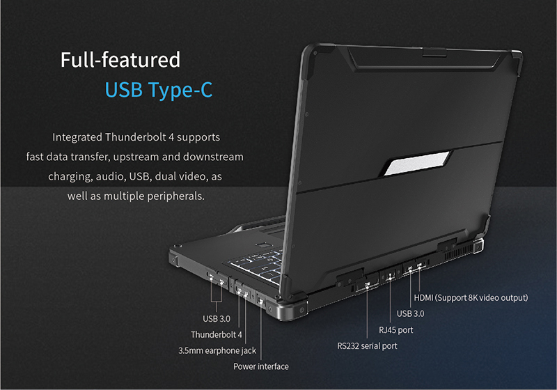 13.3" Rugged Laptop Intel i7/i5 16GB RAM Win10/11 WiFi Bluetooth GPS Backlit Keyboard