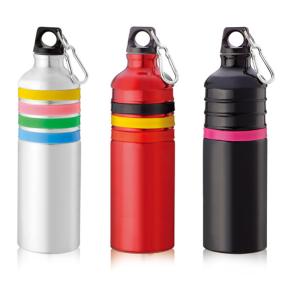Quality 750ml aluminum sports water bottle with carabiner outdoors wholesale