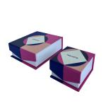 Geometric Pattern Magnetic Closure Jewelry Box Small Cardboard Ring Boxes For
