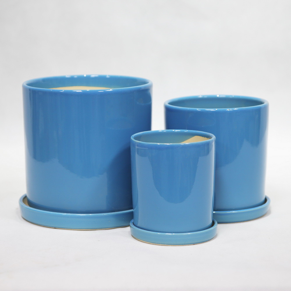 Fireproof High Glossy Finish Round Ceramic Pots For Plants