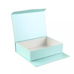 Folding Cardboard Magnetic Ribbon Bule Recycled Paper Gift Boxes