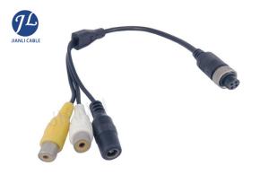 Quality PVC 12-24V 4 Pin To RCA Video Power Cable For Car Surveillance Camera System wholesale