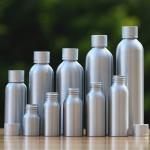 Essential Oil / Lotion Cosmetic Aluminum Bottles , Reusable Cosmetic Pump