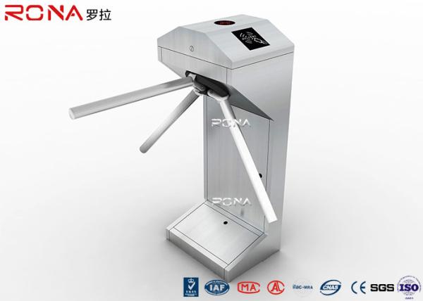 Tripod Pedestrian Turnstile Gate , Card / Fingerprint Half Height Turnstile
