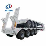 Transport Excavator with Hydraulic Gooseneck 80Tons 4 Axles Low Bed Trailer and