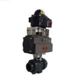 DN10 - DN100 Electric PVC Double Union Ball Valve Straight Through Type