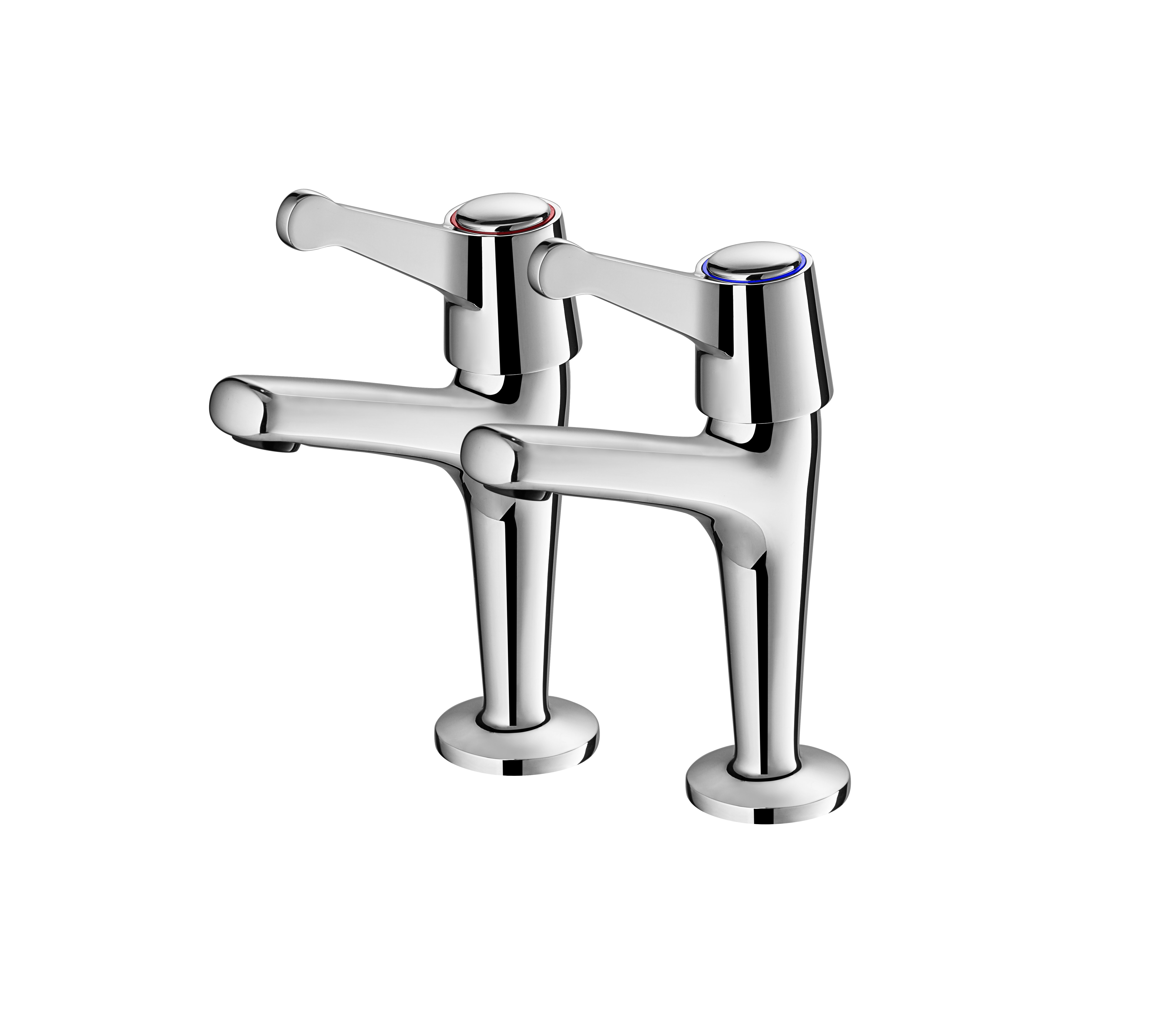 Modern Deck Mounted Dual Hole Two Handle Faucet Polished Chrome OEM