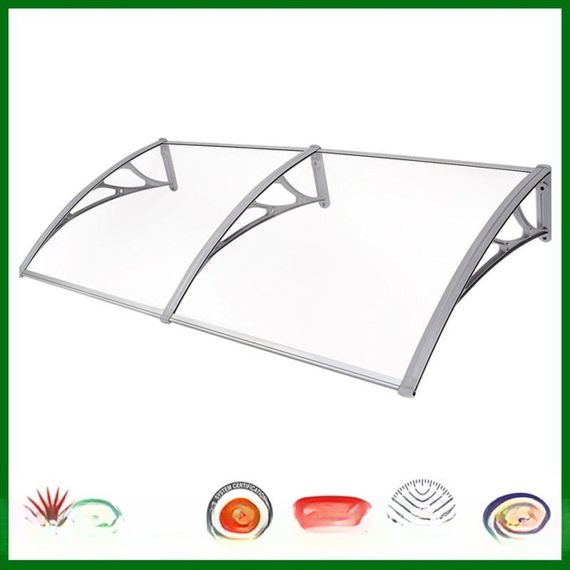 DIY Outdoor Window Awning Canopy with Polycarbonate Clear Sheet Self-Clean Sun Shield