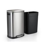 Silent Soft Close Lid 50L Step On Kitchen Trash Can