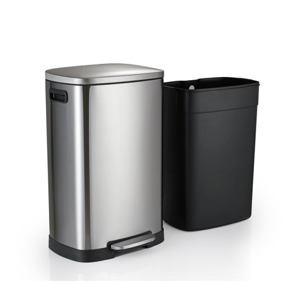 Cheap Rectangular 30L 410 Stainless Steel Recycle Waste Bin for sale