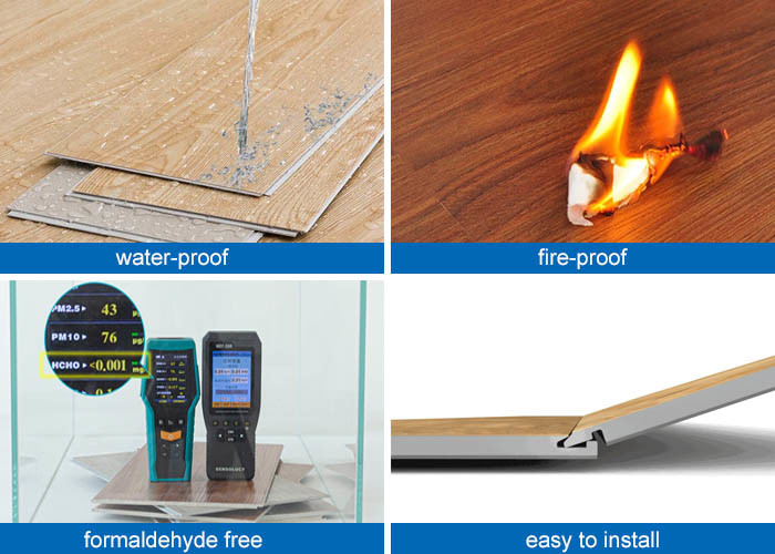 Soundproof 100% Spc Flooring Commercial With Ixpe 0.2mm Wood Appearance