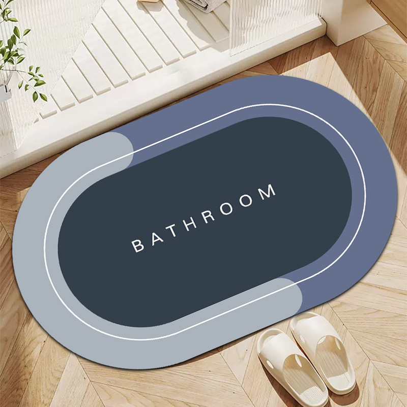 Home Bathroom Rug Printing Super Absorbent Bath Mat Quick Drying Toilet Door Non-Slip Mat