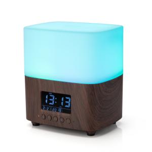 China Household Wood Grain 300ML Essential Oil Diffuser Alarm Clock on sale