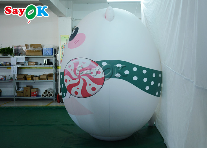 Customized Inflatable Holiday Decorations White Polar Bear Model With Printing