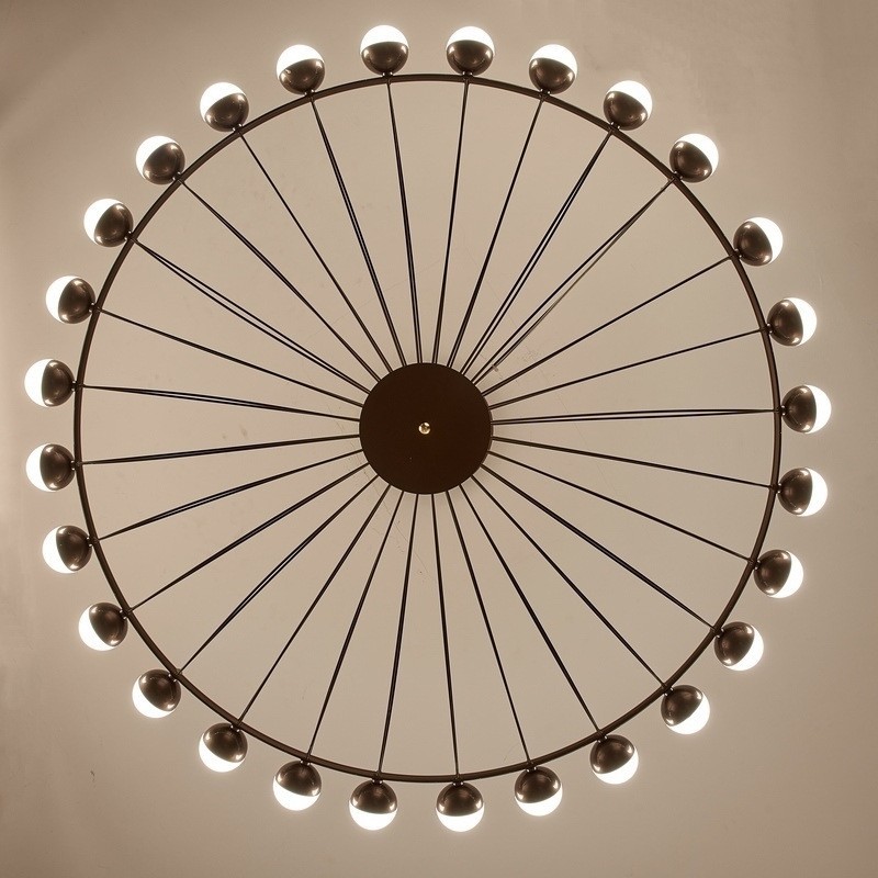 Duplex Building Ferris Wheel Large Chandelier Creative Industrial Ring Pendant Light(WH-AP-588)