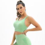Seamlessly knitted pure-color body-hugging high-bounce sports bra running