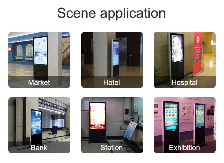 Floor Standing Touch Screen LCD Digital Monitors For Advertising