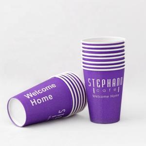 Quality Purple Plastic Free Single Wall Paper Cup 24oz 675ml Custom Paper Coffee Cups 90mm wholesale