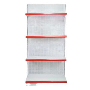 Quality Milk White Gondola Display Rack Single Sided Medium Duty Shelves wholesale