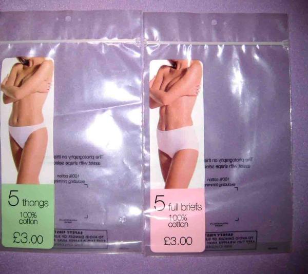 Moisture Proof Packaging Poly Bags / Reclosable Plastic Bags For Underwear /
