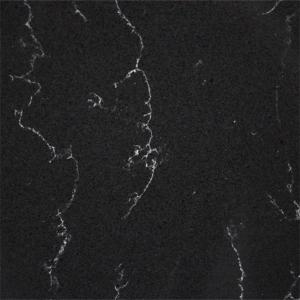 Quality Marble Imitation 18MM Black Calacatta Quartz With Tiny White Veins wholesale
