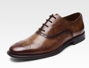 Quality Lace Up Men Brogue Shoes Low Luxury Heel Dress Shoes With 37 - 48 Size wholesale