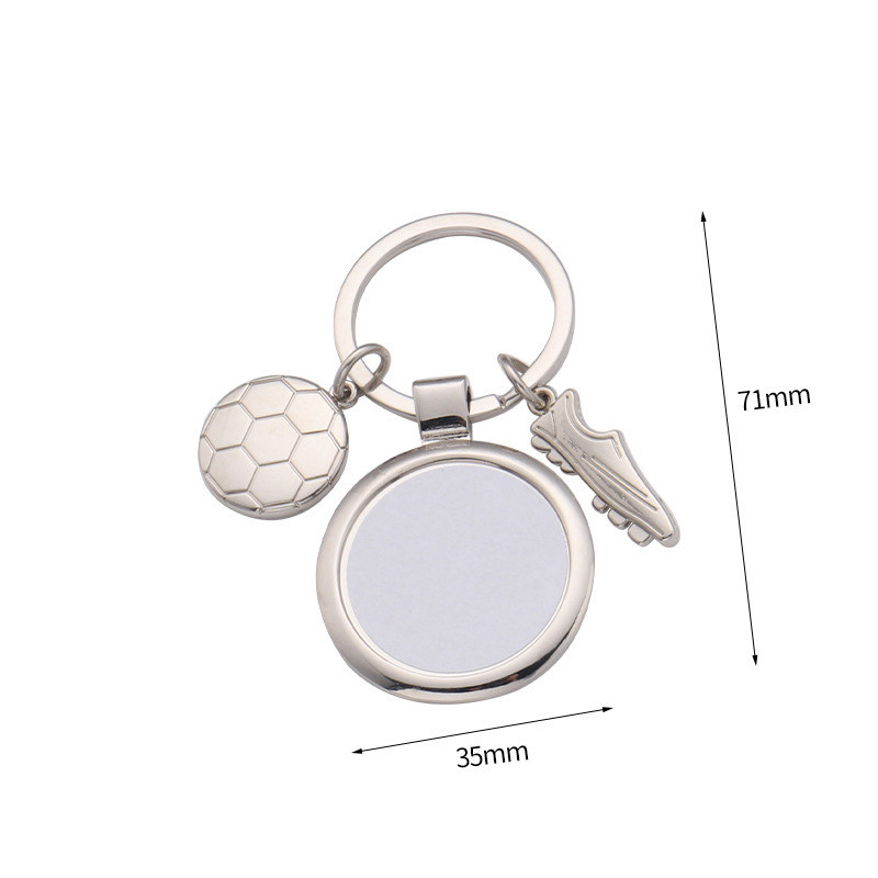 DIY Custom Sublimation Rugby Cap Keychain Baseball Football World Cup Metal Keychains For Sublimation Photo Transfer
