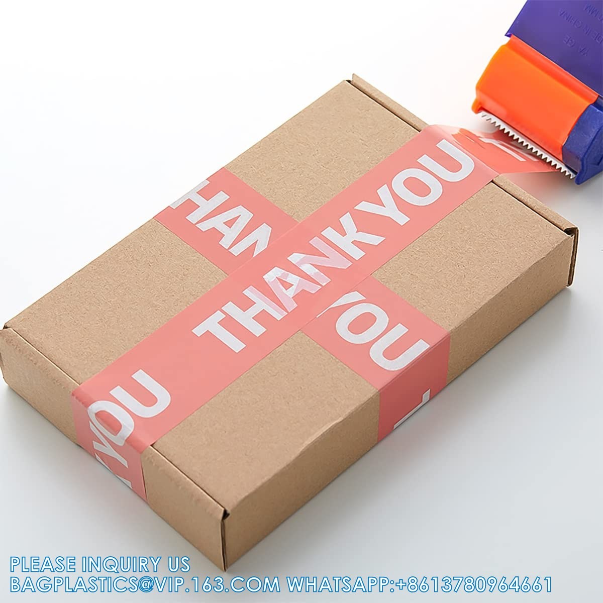 Personalized Packing Tape Clear Transparent Custom Monochrome Logo Words Packaging Shipping Tape For Small Business