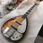 4 Strings Bass Half Hollow Body with Tiger Stripe Voxs Electric Guitar Bass