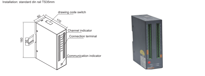 Acrel 16 switch signals Industrial Remote Terminal Unit PZ-K8