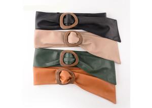 Quality Customized 100cm Soft Leather Belt Rounded Buckle For Coat wholesale