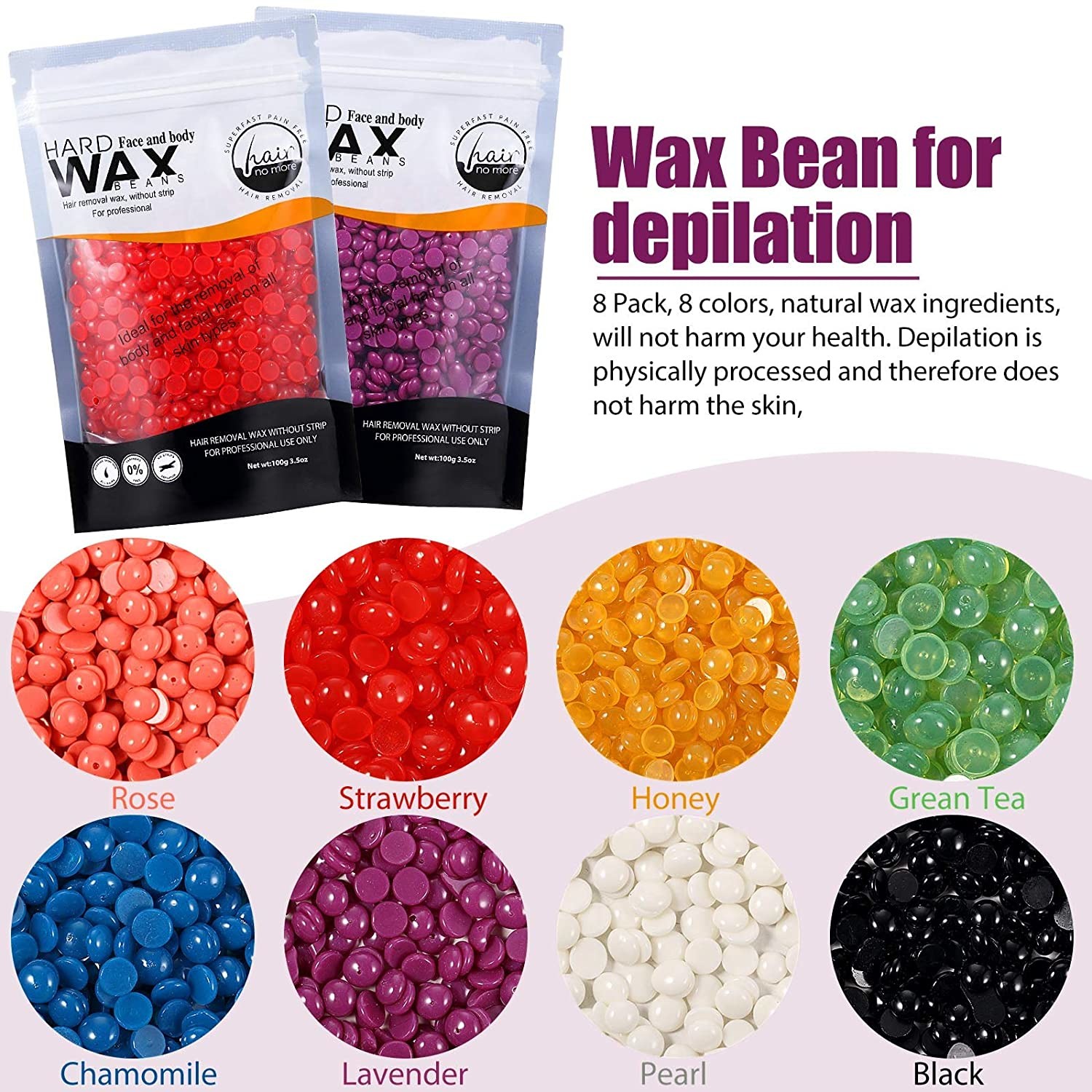 Depilatory Hard Painless Hair Removal Wax Beans For Bikini Area