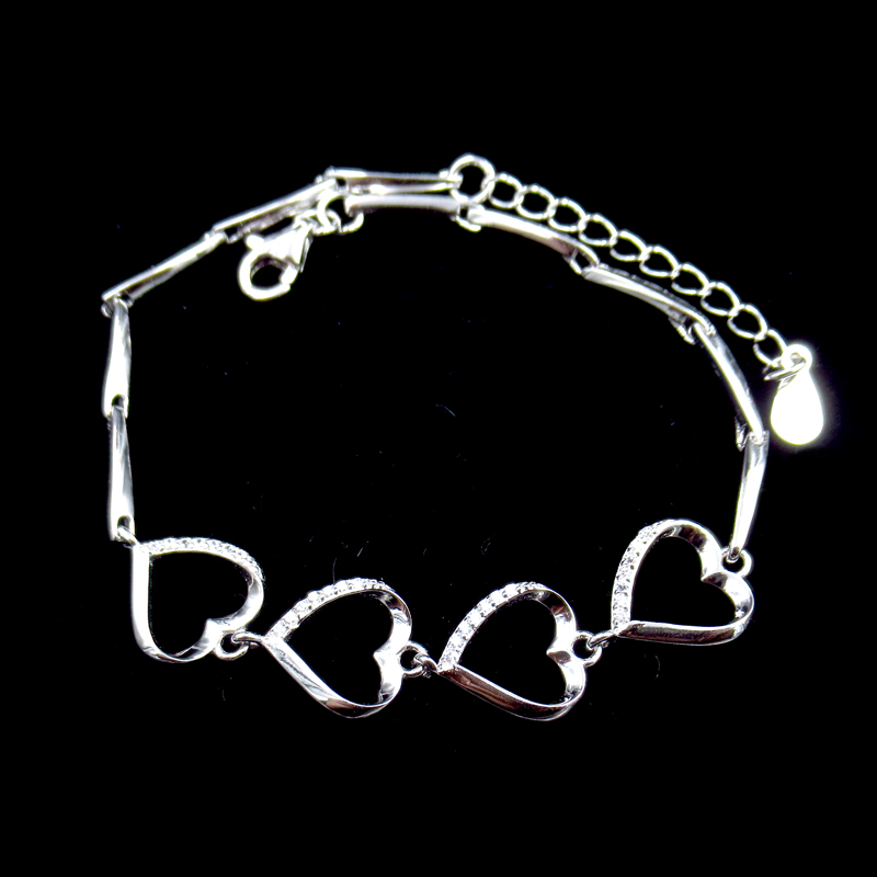 AAA 925 Silver Cubic Zirconia Bracelet Element Korean Fashion Design For Girls