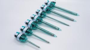 Quality Visible Tip Steel Tube Optical Trocar with Plastic Cannula 5/10/12*75/100/150mm Surgsci wholesale