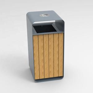 Quality ISO14001 Approved Public 45L Wood Trash Container wholesale