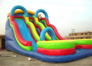 Quality Commercial PVC Tarpaulin Inflatable Theme Park With Double Slide Combo wholesale