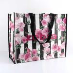 Plastic Polypropylene Woven Shopping Grocery Bags With Flower Printing