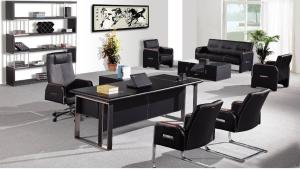 Quality modern office leather manager table/leather office manager desk furniture wholesale