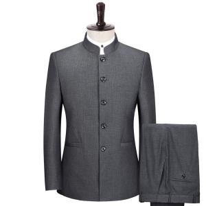 Quality wholesale custom slim fit mens chinese collar suit wholesale