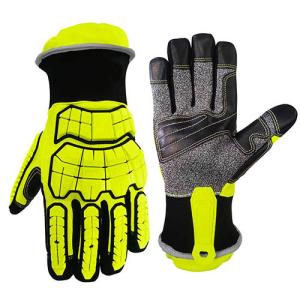 Quality Hi Visible Green XS-3XL Cut Resistant Work Gloves Impact Protection wholesale
