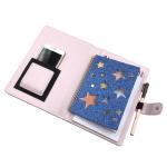 B5 PU Leather Business Pink Hardcover Notebook 4C Buckle Closure With Notepad
