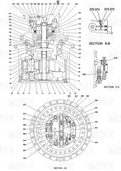 Machinery Repair Shops YN15V00037F2 SK210-8Excavator Travel Drvie Catalog Parts