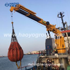 Quality HAOYO Good Quality Bulk Cargo Ship Marine Crane Hydraulic Marine Deck Crane wholesale