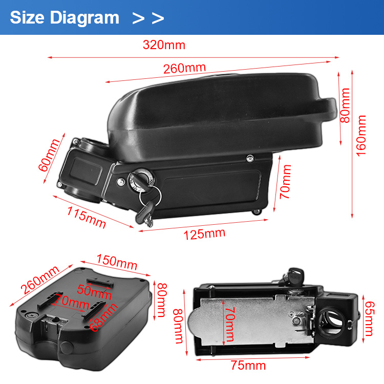 24V36V48V10ah12ah 250W 500W Folding 18650 Li Ion Bicycle Electric Bike Lithium Battery
